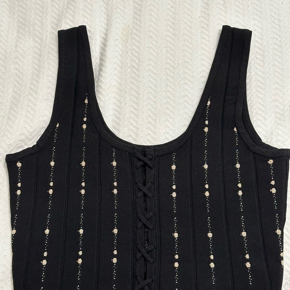 VIA VAI Los Angeles NWT Patsy Dress Set Black With Cream Polka Dots - Picture 3 of 16